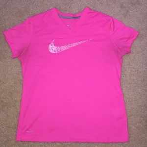 Hot Pink Nike Dri-Fit T Shirt.